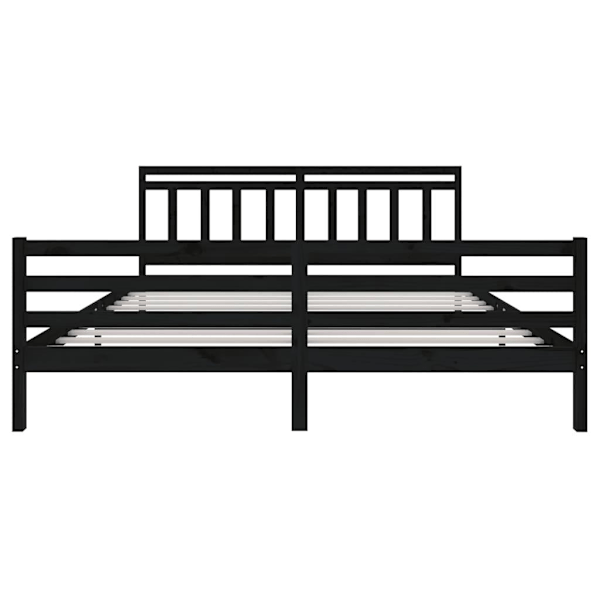 vidaXL Sängram svart massivt trä 200x200 cm Svart