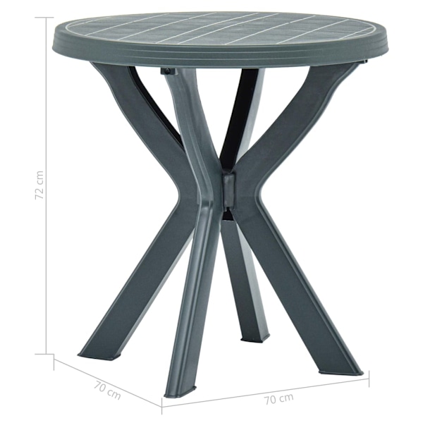 vidaXL Cafébord grön Ø70 cm plast Grön