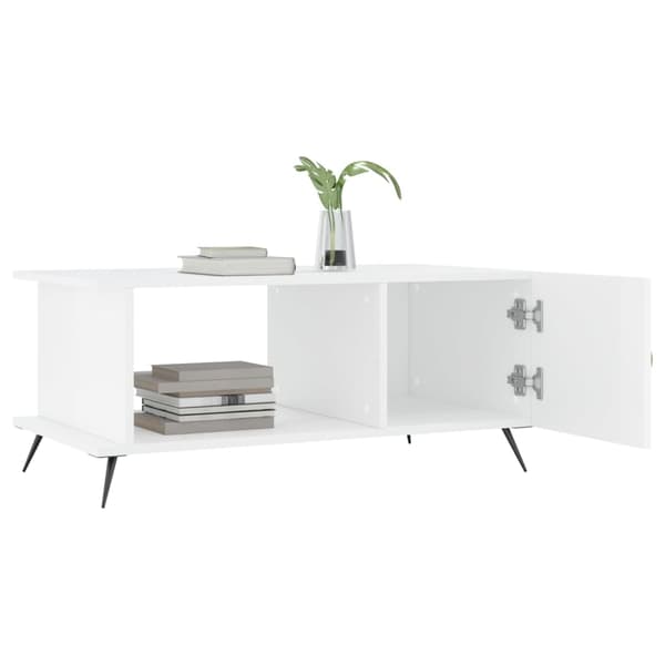 vidaXL Soffbord vit högglans 90x50x40 cm konstruerat trä Vit