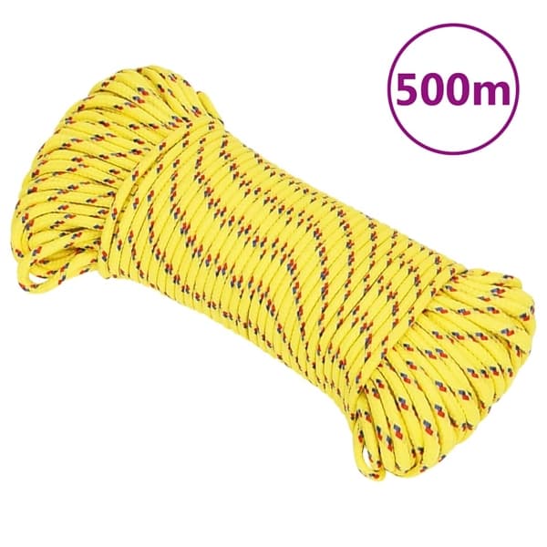 vidaXL Båtlina gul 5 mm 500 m polypropen Gul