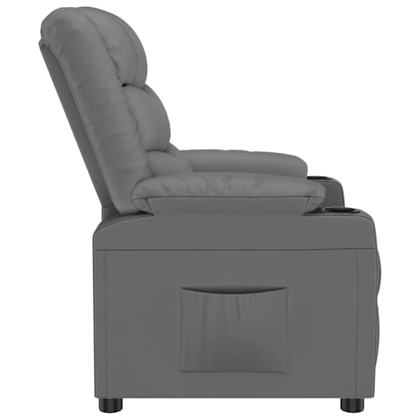 vidaXL Reclinerfåtölj grå konstläder Grå