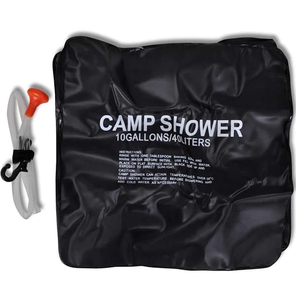 vidaXL Campingdusch med behållare 40L Svart