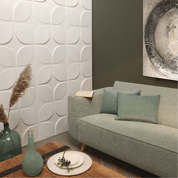 WallArt 3D Väggpaneler 24 st GA-WA06 sweeps Vit