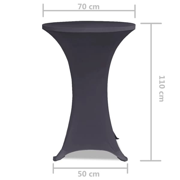 vidaXL Elastiskt bordsöverdrag 2 st 60 cm antracit Antracit