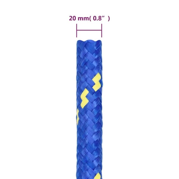 vidaXL Båtlina blå 20 mm 25 m polypropen Blå