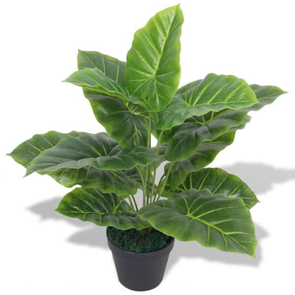 vidaXL Konstväxt Taro med kruka 45 cm grön Grön