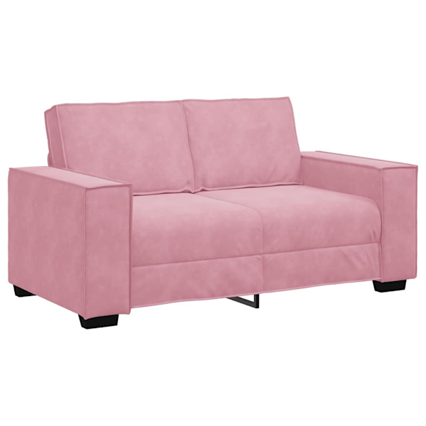 vidaXL Soffgrupp med dynor 2 delar rosa sammet Rosa