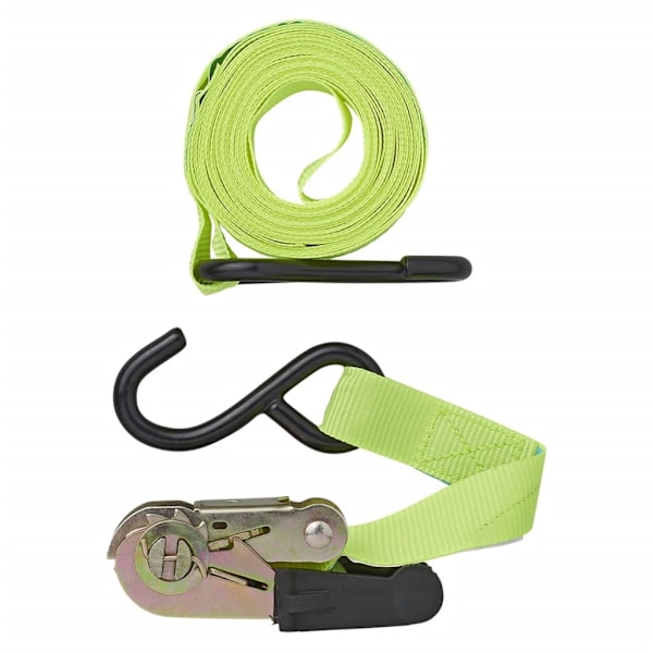 ProPlus Spännrem med Spärrhake + 2 Krokar, 4 st, 5 m 320205 Grön