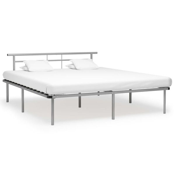 vidaXL Sängram grå metall 180x200 cm grå
