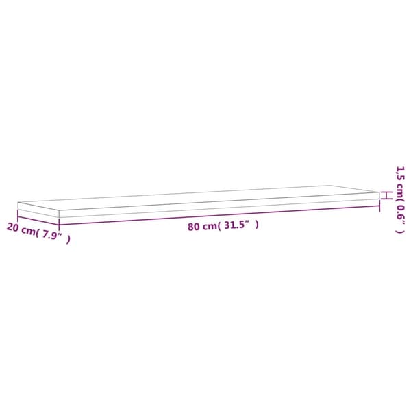 vidaXL Hyllplan 4 st betonggrå 80x20x1,5 cm konstruerat trä grå