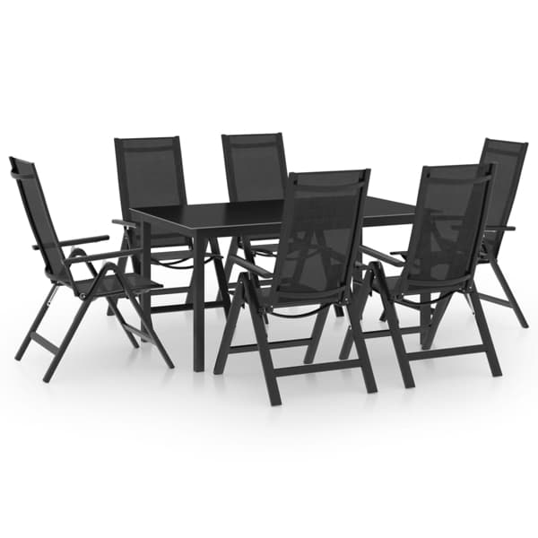 vidaXL Matgrupp för trädgården 7 delar aluminium antracit Antracit