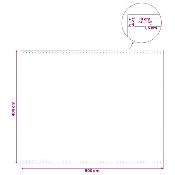 vidaXL Leno presenning 260 g/m² 4x5 m vit Vit