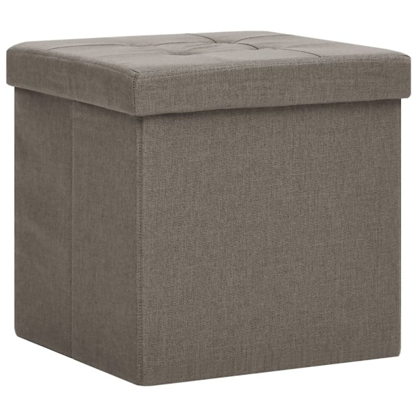 vidaXL Hopfällbar förvaringspall taupe konstlinne Taupe