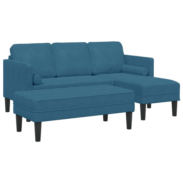 vidaXL Soffset med kudde 2 pcs Blå Polyester Blå