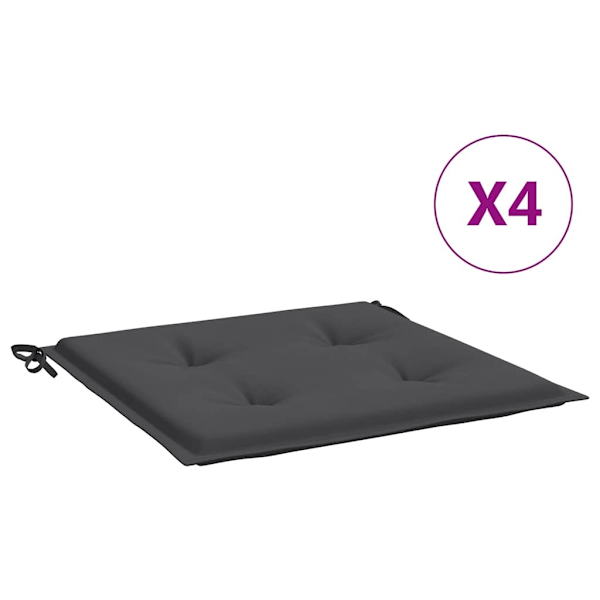 vidaXL Stolsdynor 4 st antracit 50x50x4 cm oxfordtyg Antracit