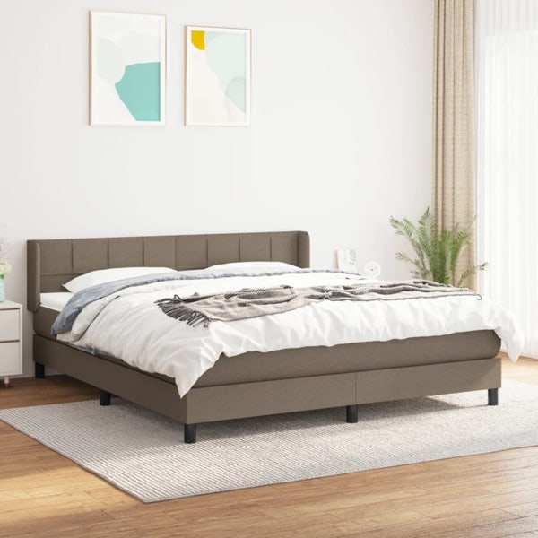 vidaXL Ramsäng med madrass taupe 180x200 cm tyg Taupe