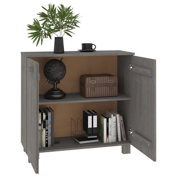 vidaXL Skåp HAMAR ljusgrå 85x35x80 cm massiv furu grå