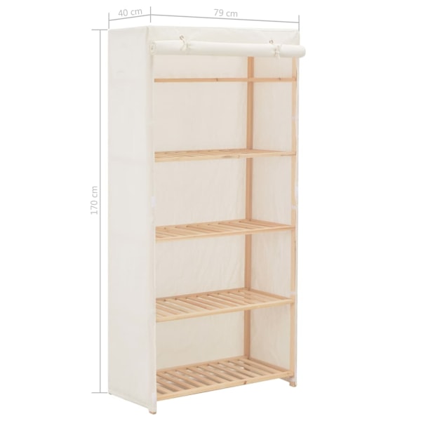 vidaXL Garderob 79x40x170 cm vit tyg Vit
