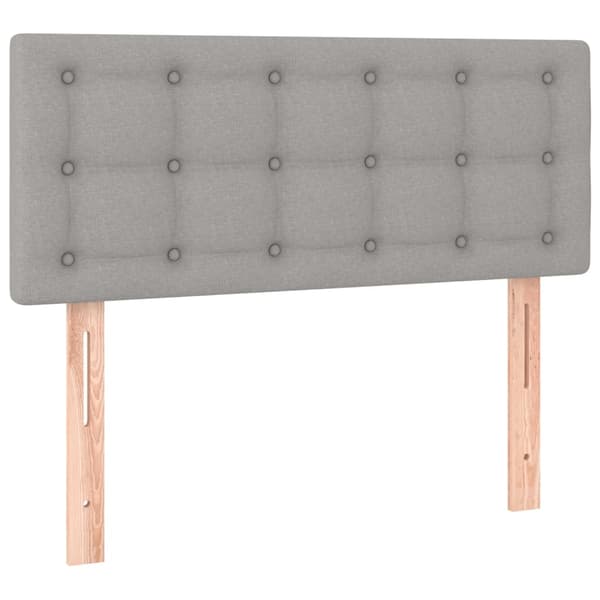 vidaXL Ramsäng med madrass & LED ljusgrå 120x200 cm tyg Grå