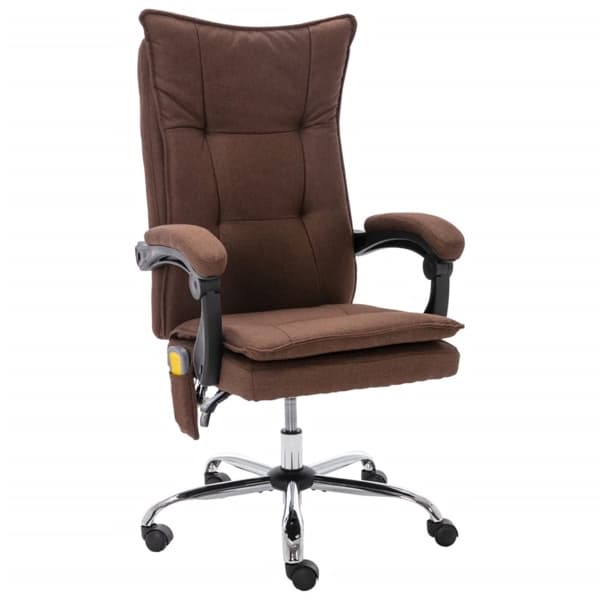 vidaXL Massagekontorsstol brun tyg Brun