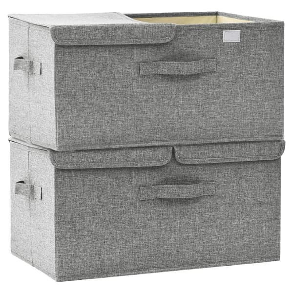 vidaXL Förvaringslåda 2 st tyg 50x30x25 cm grå grå