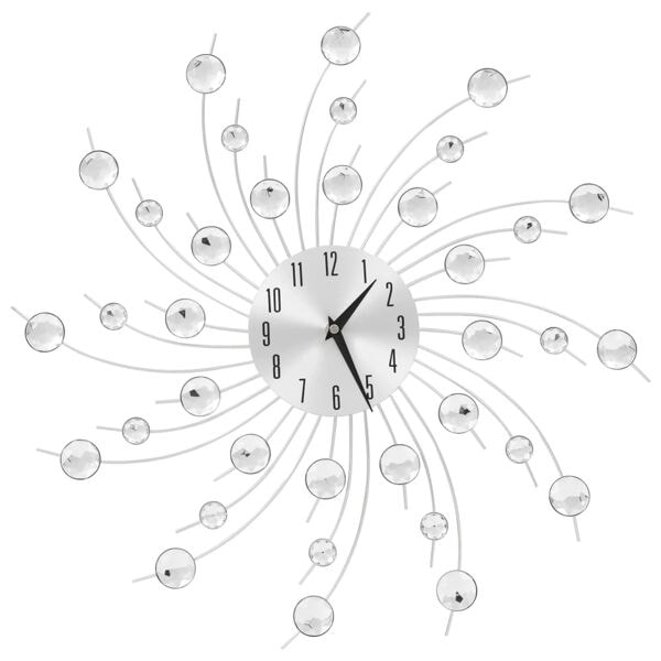 vidaXL Väggklocka med Quartz-urverk 50 cm modern design Silver