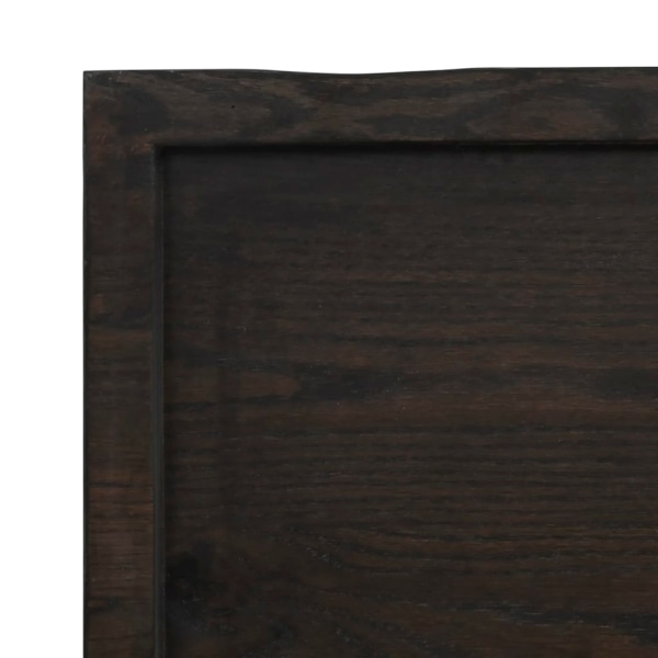 vidaXL Bänkskiva badrum mörkbrun 40x50x(2-4) cm behandlat massiv Grå