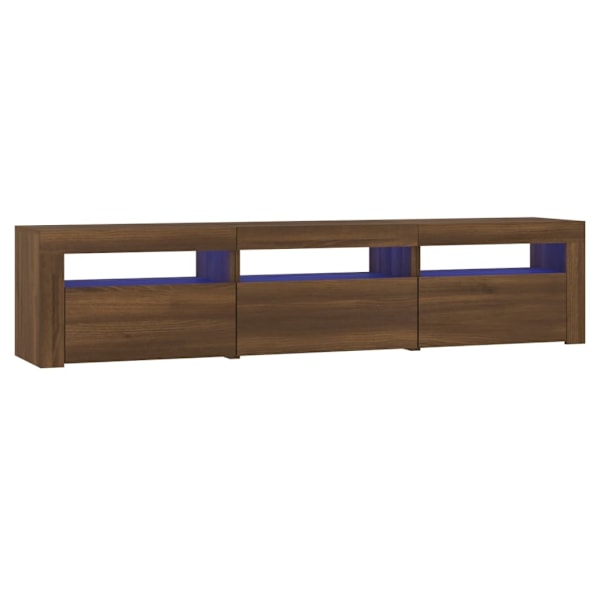 vidaXL Tv-bänk med LED-belysning brun ek 180x35x40 cm Brun