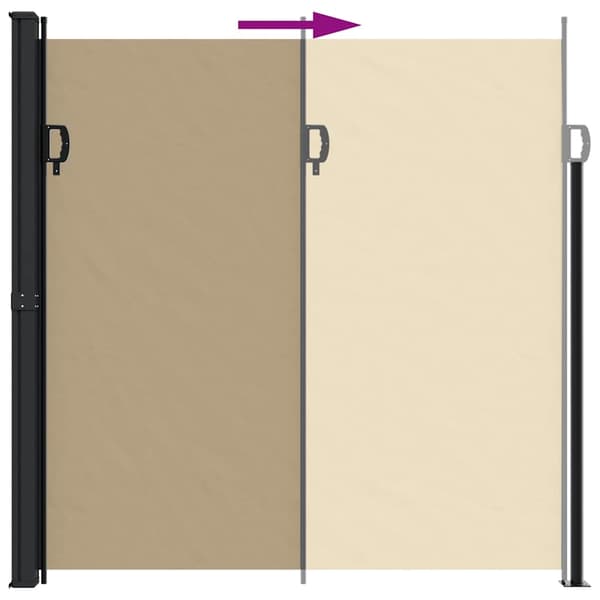 vidaXL Indragbar sidomarkis beige 200x500 cm Beige