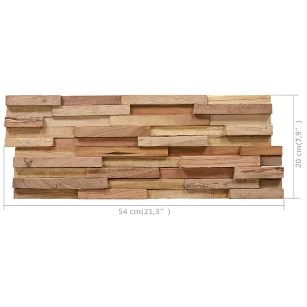 vidaXL Väggbeklädnad 3D 10 st 1,08 m² massiv teak Brun