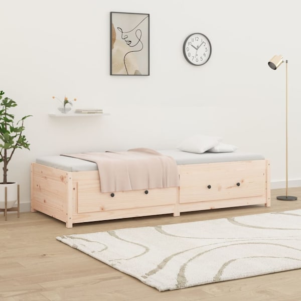 vidaXL Dagbädd utan madrass 90x200 cm massiv furu Brun