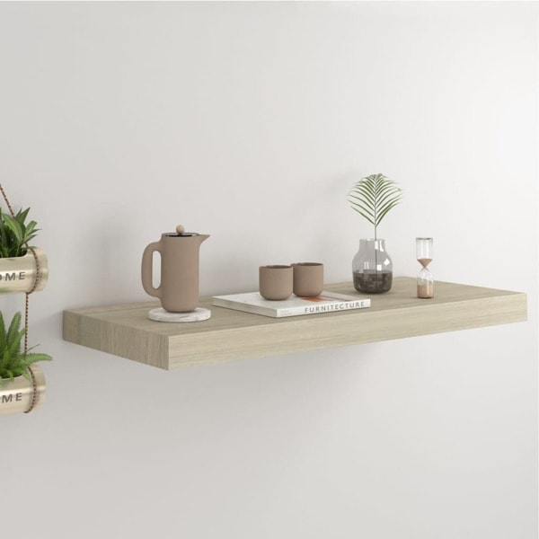 vidaXL Svävande vägghylla ek 60x23,5x3,8 cm MDF Brun