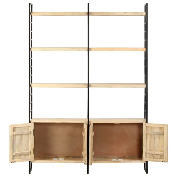 vidaXL Bokhylla med 4 hyllplan 90x30x180 cm massivt mangoträ Brun