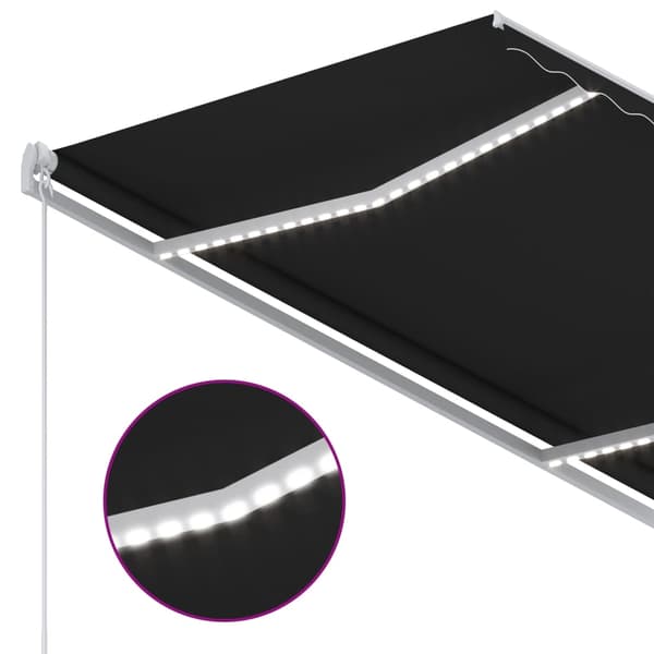 vidaXL Automatisk markis med vindsensor & LED 3x2,5 m antracit Antracit