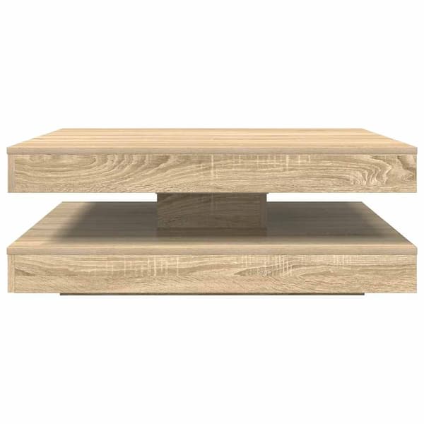 vidaXL Soffbord 360 grader vridbart sonoma-ek 90x90x34,5 cm Brun