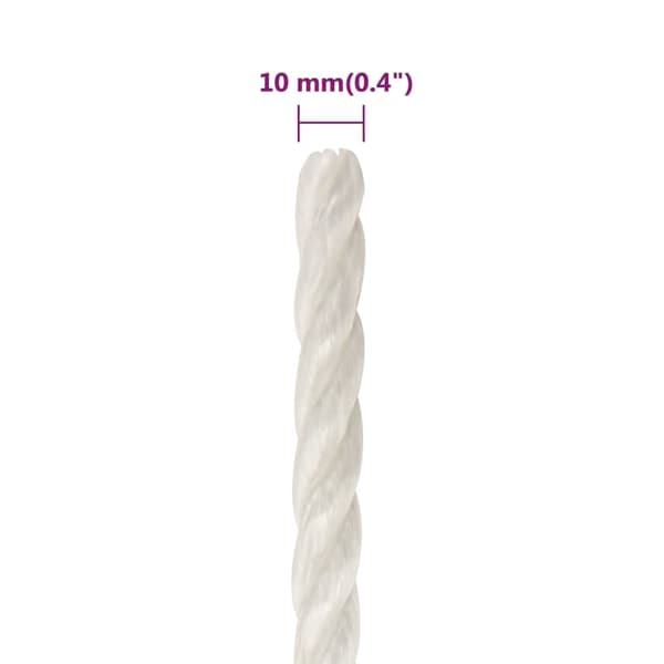 vidaXL Rep vit 10 mm 500 m polypropylen Vit