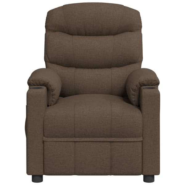 vidaXL Elektrisk massagefåtölj brun tyg Brun