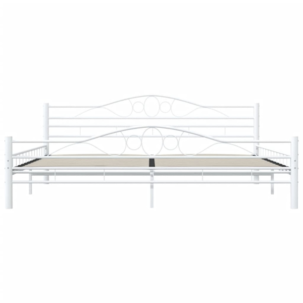 vidaXL Sängram vit metall 200x200 cm Vit