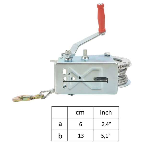 vidaXL Handvinsch 1360 kg Silver