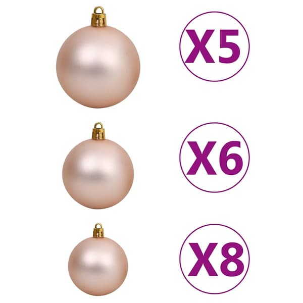 vidaXL Belyst plastgran med kulor silver 180 cm PET Silver