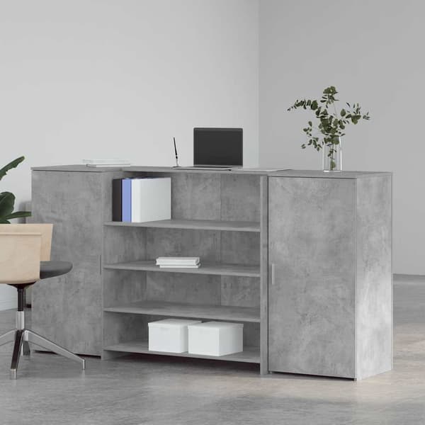 vidaXL Receptionsdisk betonggrå 200x50x103,5 cm konstruerat trä Grå