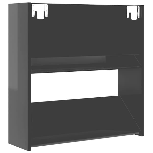 vidaXL Väggmonterat skoställ 2 st grå högglans 60x18x60 cm konstr trä grå