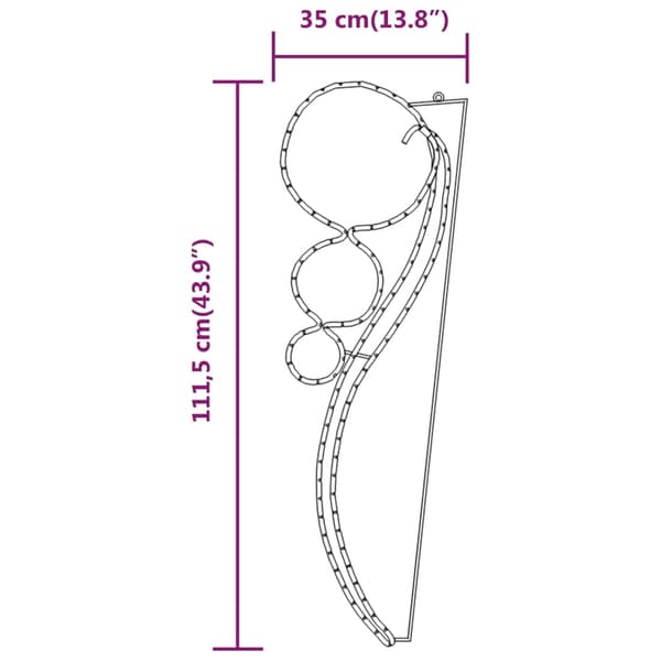 vidaXL Klotformade ljusslingor 16 st varmvit 111,5x35x4,5 cm
