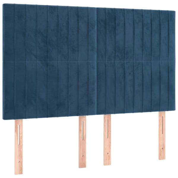 vidaXL Ramsäng med madrass mörkblå 140x190 cm sammet Blå