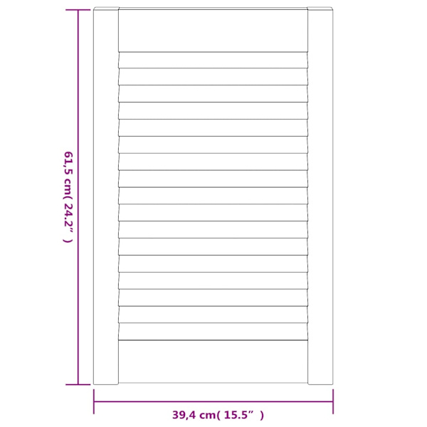 vidaXL Skåpluckor lamelldesign 4 st 61,5x39,4 cm massiv furu Brun