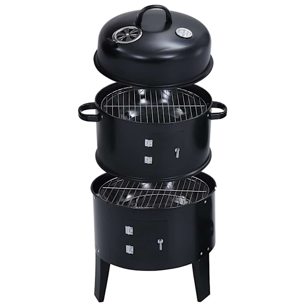 vidaXL 3-i-1 Rökgrill 40x80 cm Svart