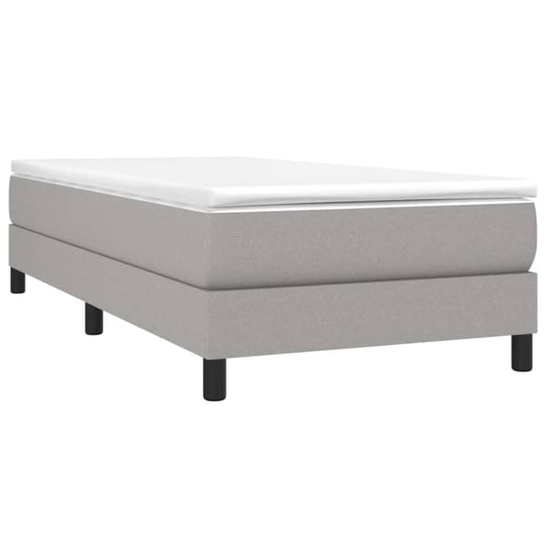 vidaXL Ramsäng med madrass ljusgrå 90x200 cm tyg Grå