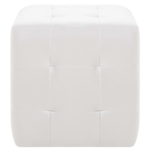 vidaXL Sittpuff 2 st vit 30x30x30 cm konstläder Vit
