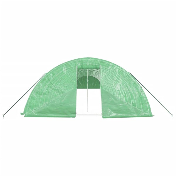 vidaXL Växthus med stålram grön 120 m² 24x5x2,3 m Grön