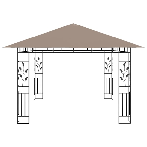 vidaXL Paviljong med myggnät 4x3x2,73 m taupe 180 g/m² Taupe